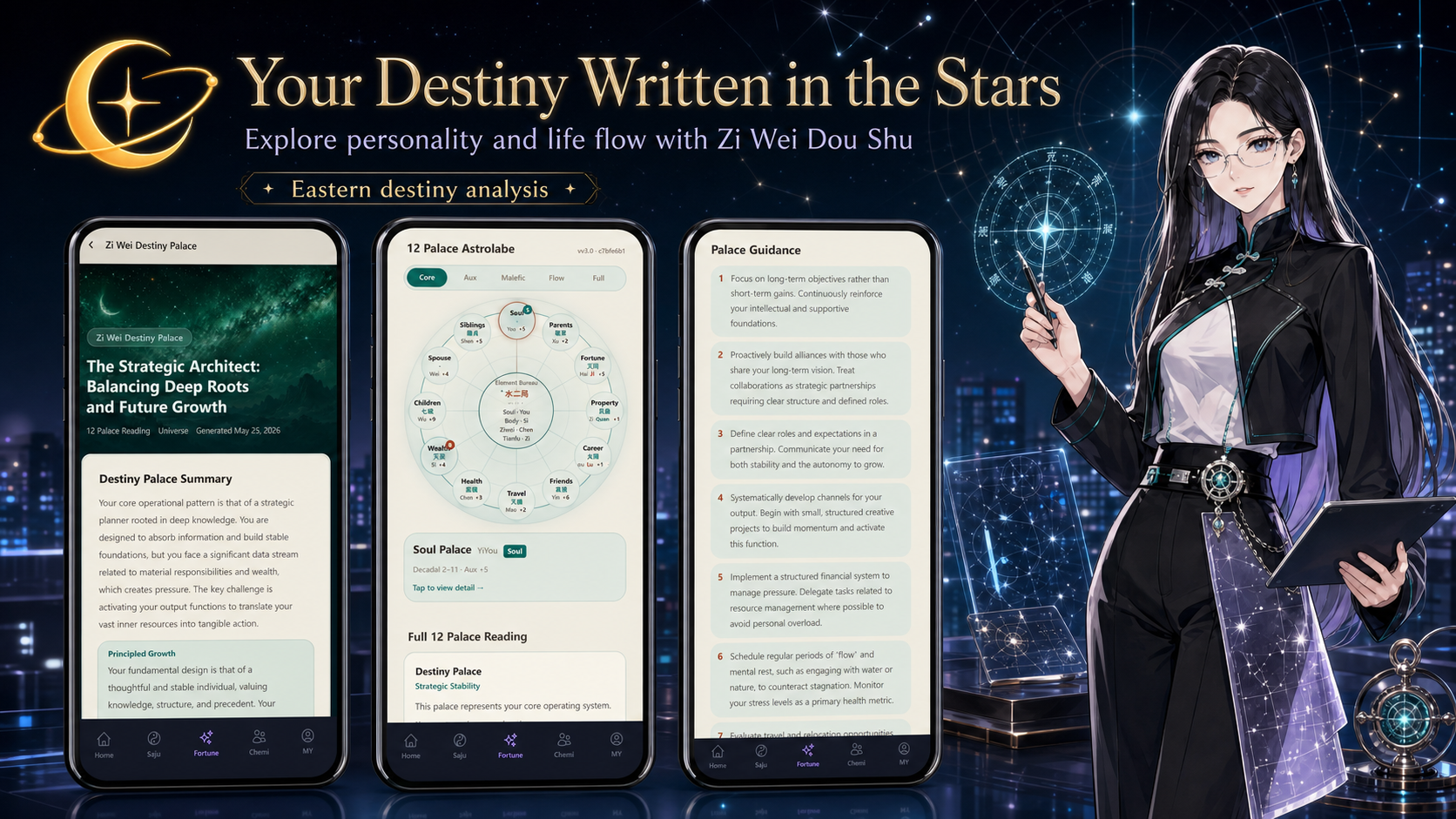Mystic Universe English zi wei dou shu screen